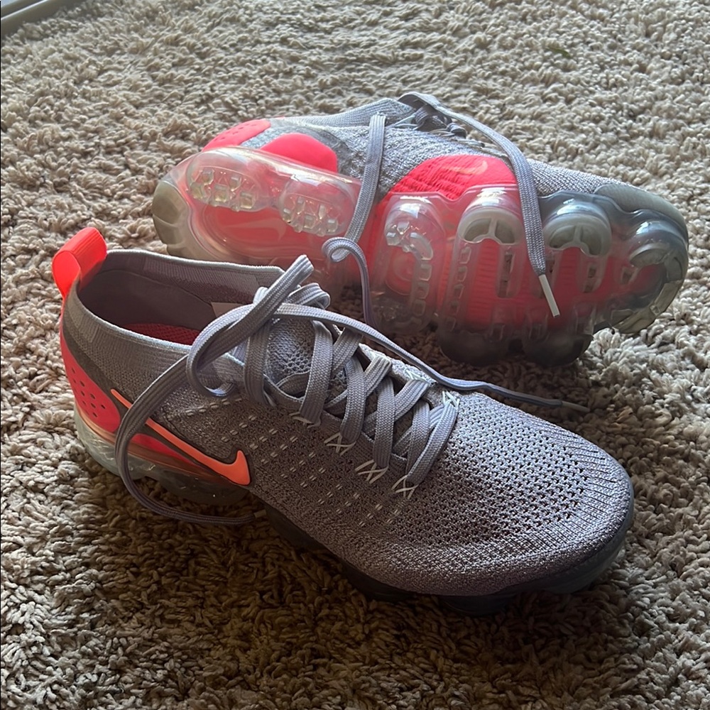 Gray and neon pink vapormax size 8.5